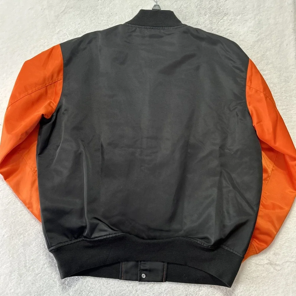 Jordan Mens Size S Orange Black Brooklyn Collegiate Varsity Long Sleeve Jacket